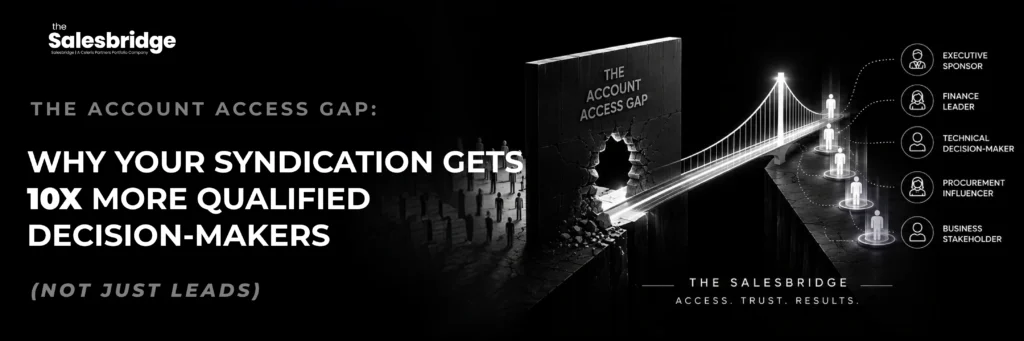 Account access gap showing how B2B content syndication reaches qualified decision-makers, not just leads