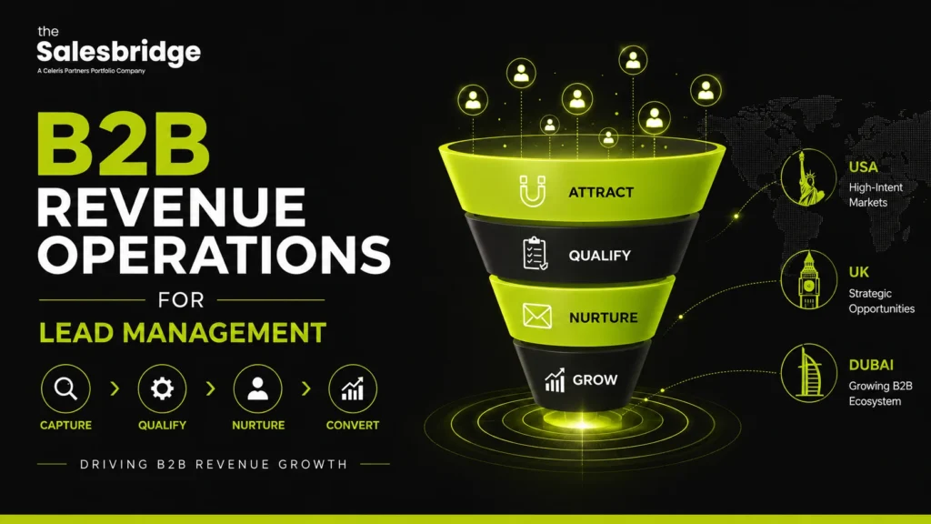 B2B Revenue Operations workflow for lead management across the USA, UK, and Dubai